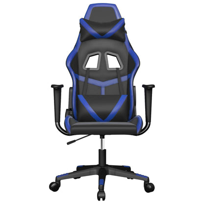 Massage Gamestoel Kunstleer Zwart en blauw Zonder voetensteun