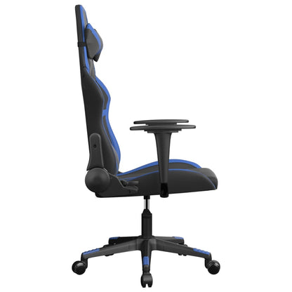 Massage Gamestoel Kunstleer Zwart en blauw Zonder voetensteun