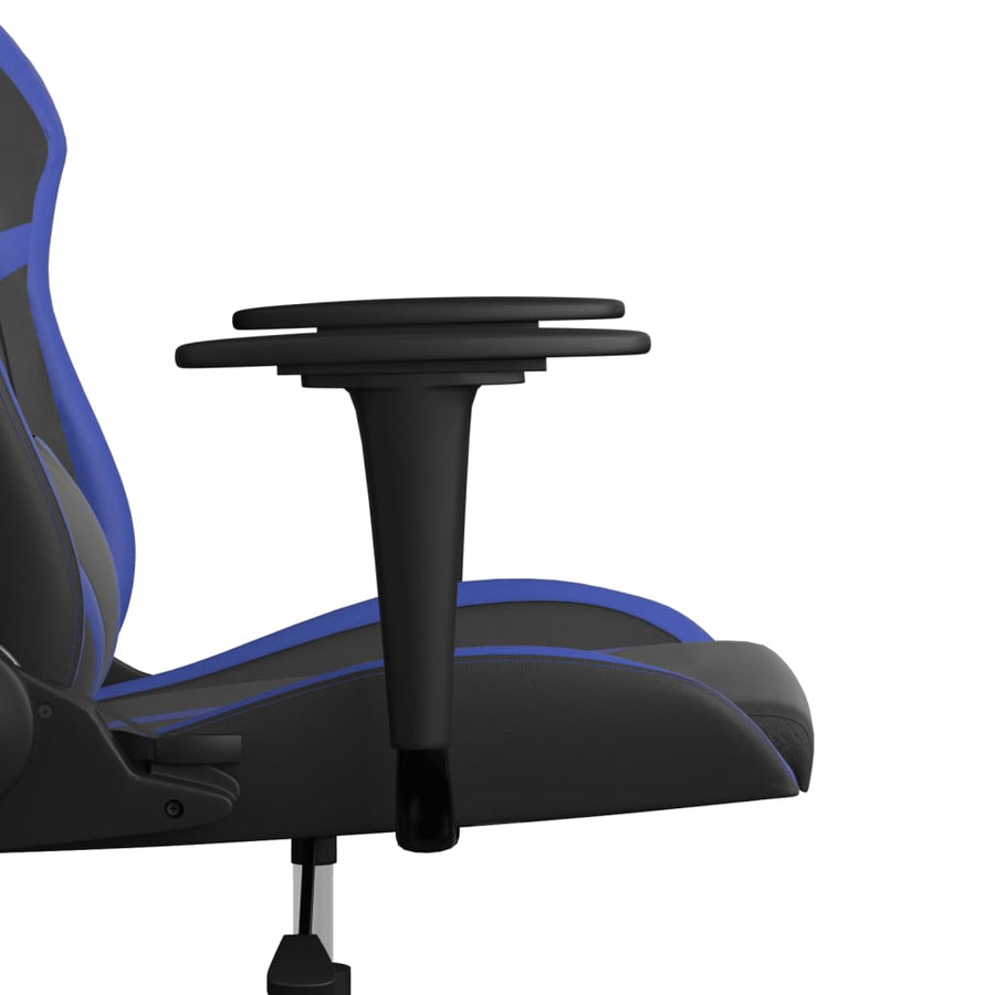 Massage Gamestoel Kunstleer Zwart en blauw Zonder voetensteun