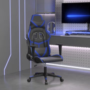 Gamestoel kunstleer zwart blauw massage