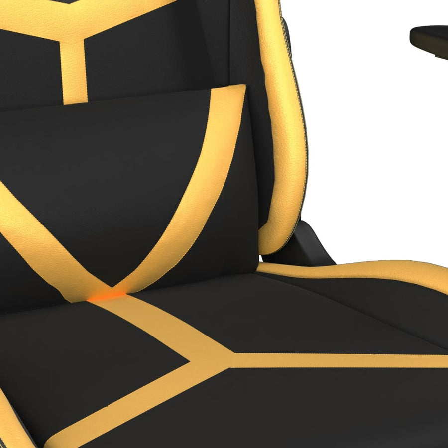 Massage Gamestoel Kunstleer Kleurig Zwart en goud Zonder voetensteun
