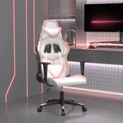 Gamestoel kunstleer wit roze massage
