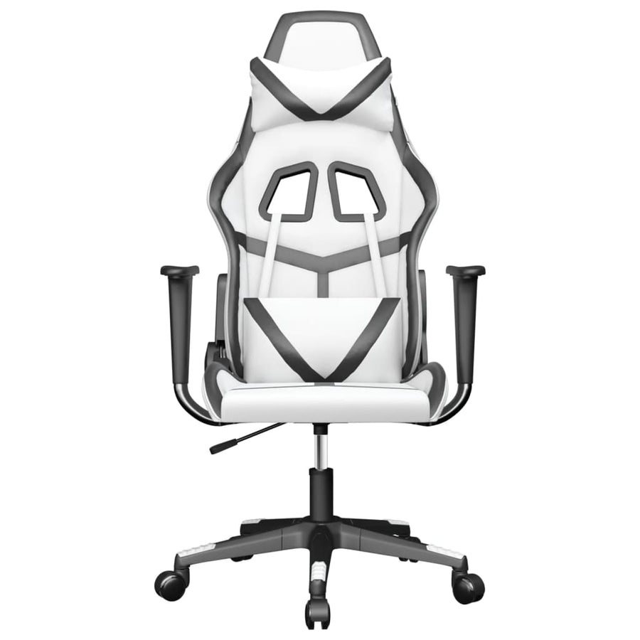 Massage Gamestoel Kunstleer Wit en zwart Zonder voetensteun