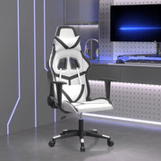 Gamestoel kunstleer wit zwart massage