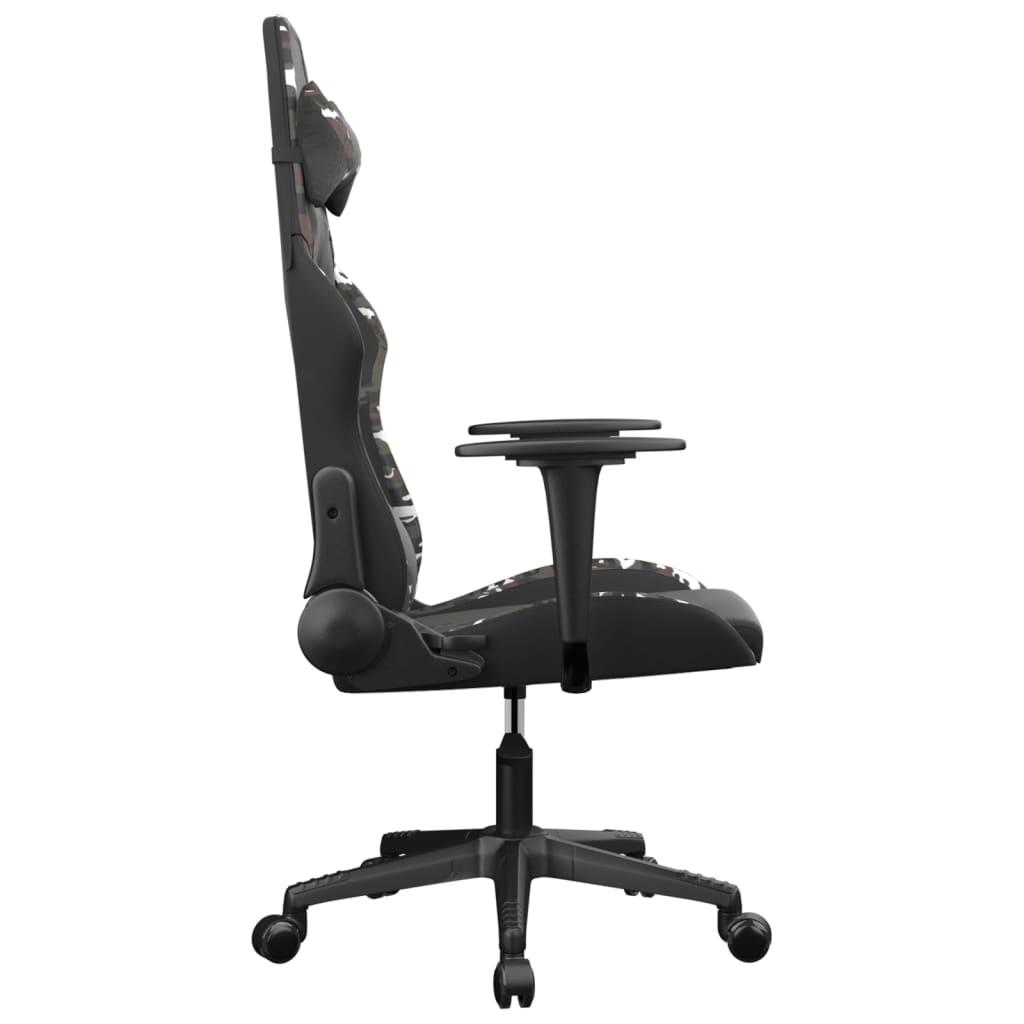 Massage Gamestoel Kunstleer Zwart en camouflage Zonder voetensteun