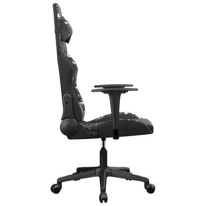 Massage Gamestoel Kunstleer Zwart en camouflage Zonder voetensteun