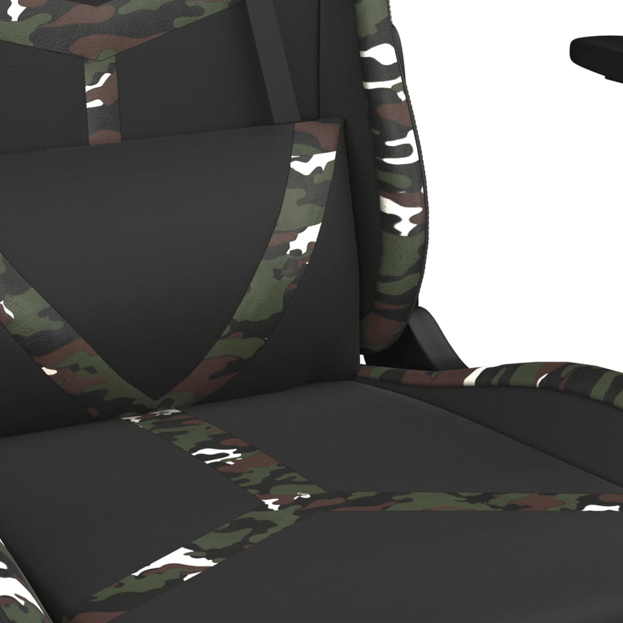 Massage Gamestoel Kunstleer Zwart en camouflage Zonder voetensteun