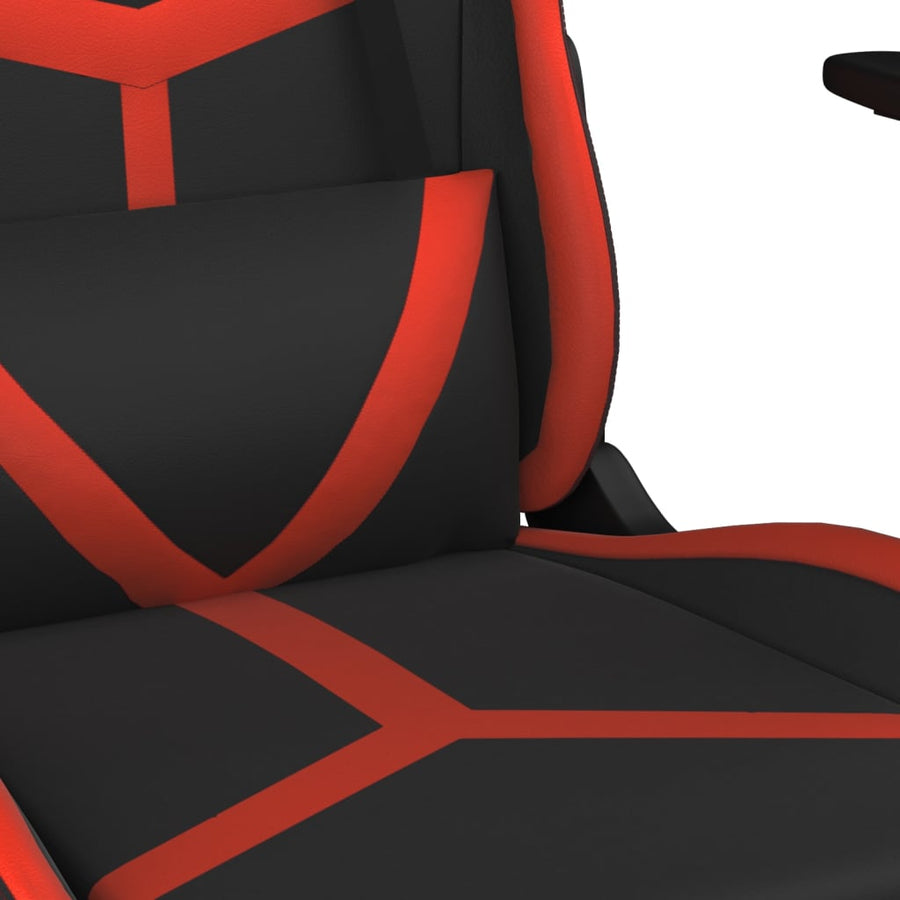 Massage gamestoel met voetensteun kunstleer zwart en rood Zwart en rood Met voetensteun