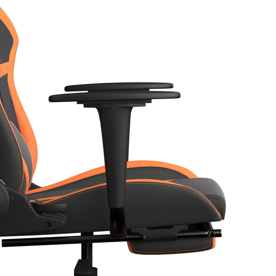 Massage gamestoel met voetensteun kunstleer zwart en oranje Zwart en oranje Met voetensteun