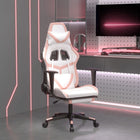 Gamestoel massage met voetensteun kunstleer zwart roze