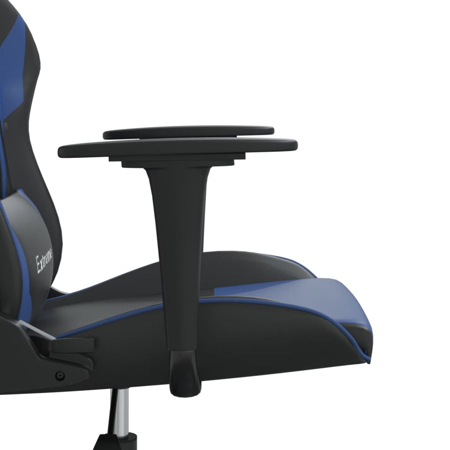 Massage gamestoel kunstleer zwart en blauw 1 Zwart en blauw