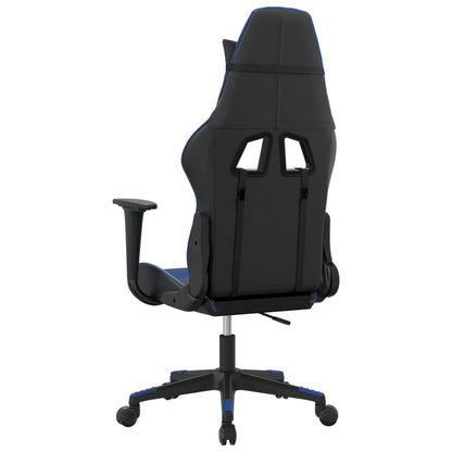 Massage gamestoel kunstleer zwart en blauw 1 Zwart en blauw