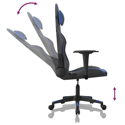 Massage gamestoel kunstleer zwart en blauw 1 Zwart en blauw