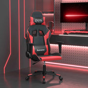 Gamestoel kunstleer zwart rood massage