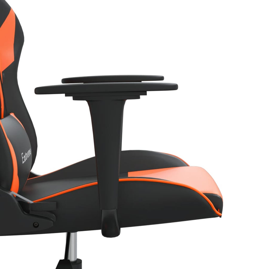 Massage Gamestoel Kunstleer Zwart en oranje Zonder voetensteun