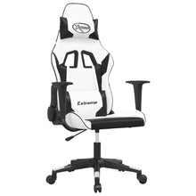 Massage Gamestoel Kunstleer Wit en zwart Zonder voetensteun