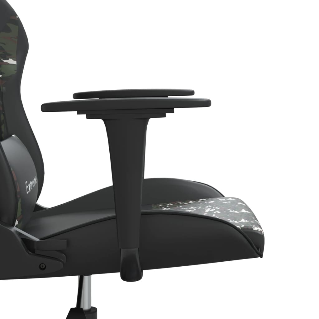 Massage Gamestoel Kunstleer Zwart en camouflage Zonder voetensteun
