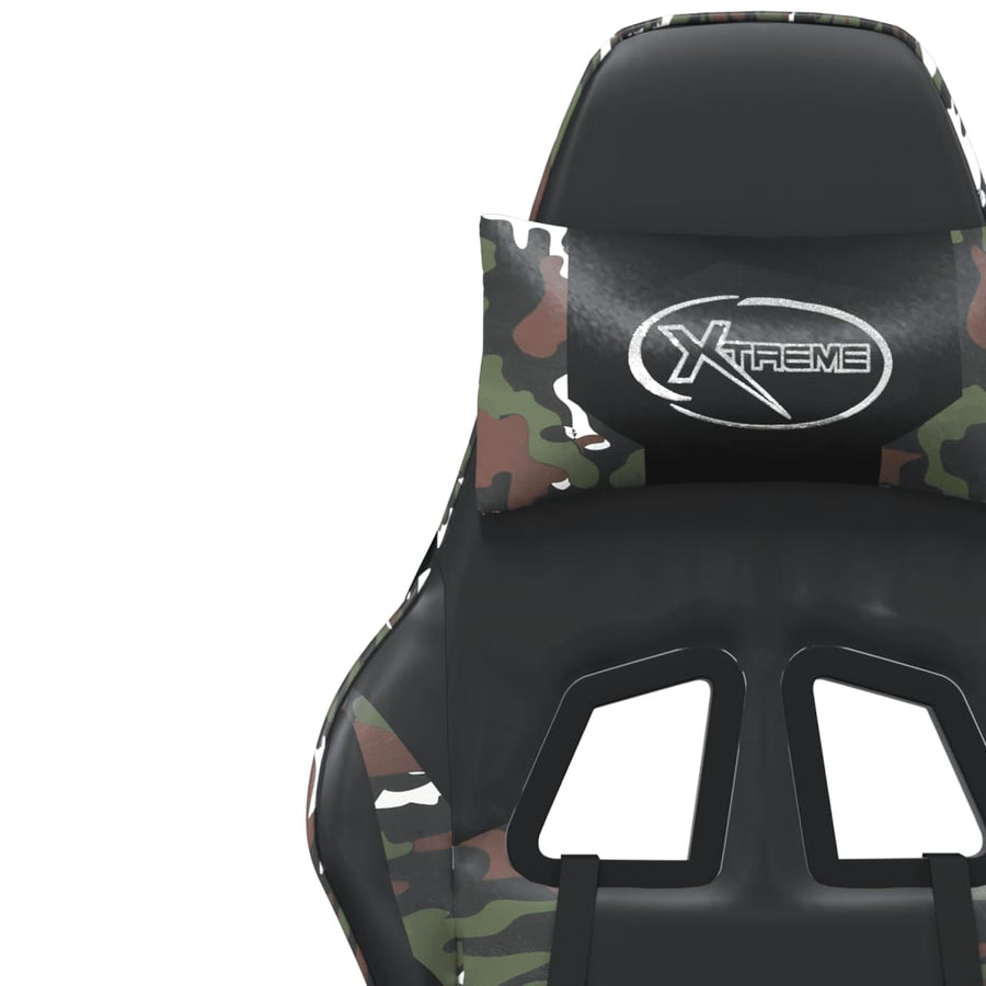 Massage Gamestoel Kunstleer Zwart en camouflage Zonder voetensteun