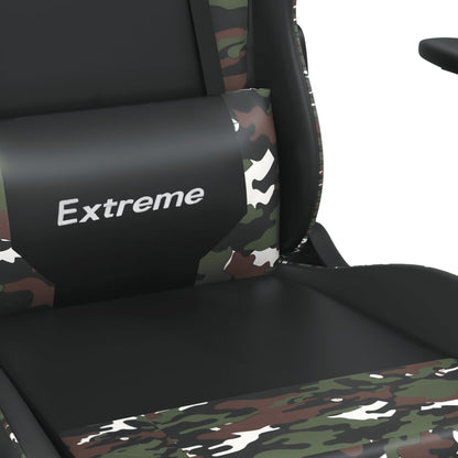 Massage Gamestoel Kunstleer Zwart en camouflage Zonder voetensteun