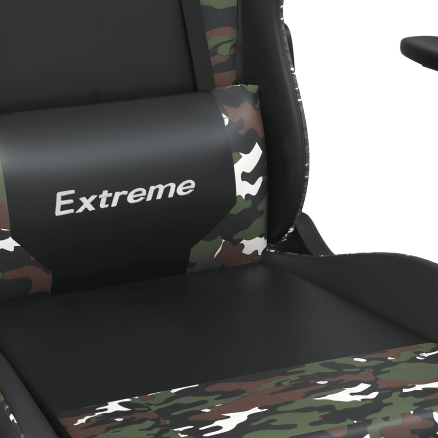 Massage Gamestoel Kunstleer Zwart en camouflage Zonder voetensteun