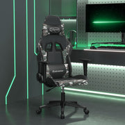 Gamestoel massage kunstleer zwart camouflage