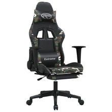 Massage gamestoel met voetensteun kunstleer zwart en camouflage