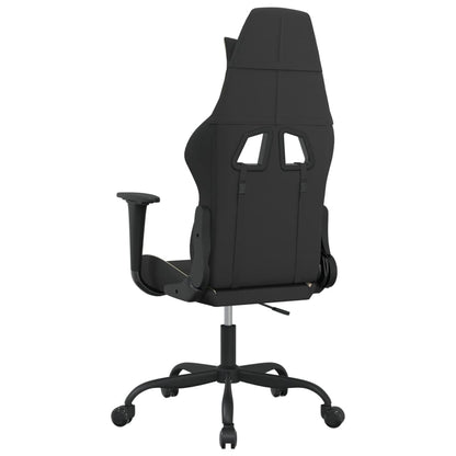 Massage gamestoel stof zwart en crèmekleurig