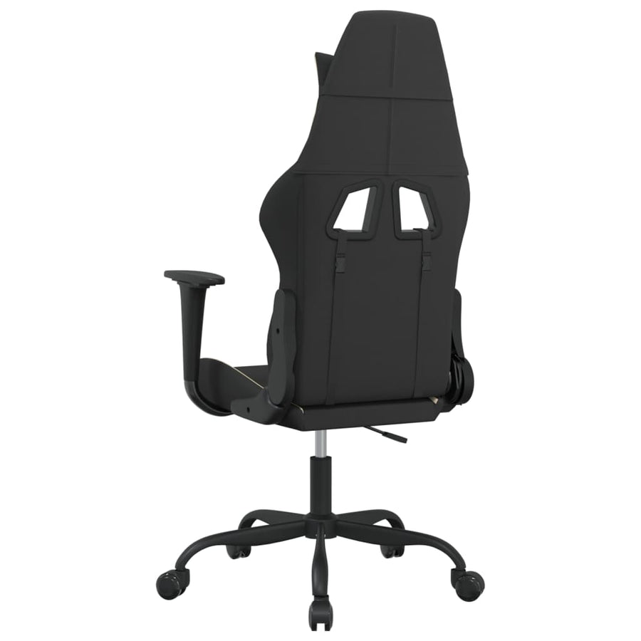 Massage gamestoel stof zwart en crèmekleurig