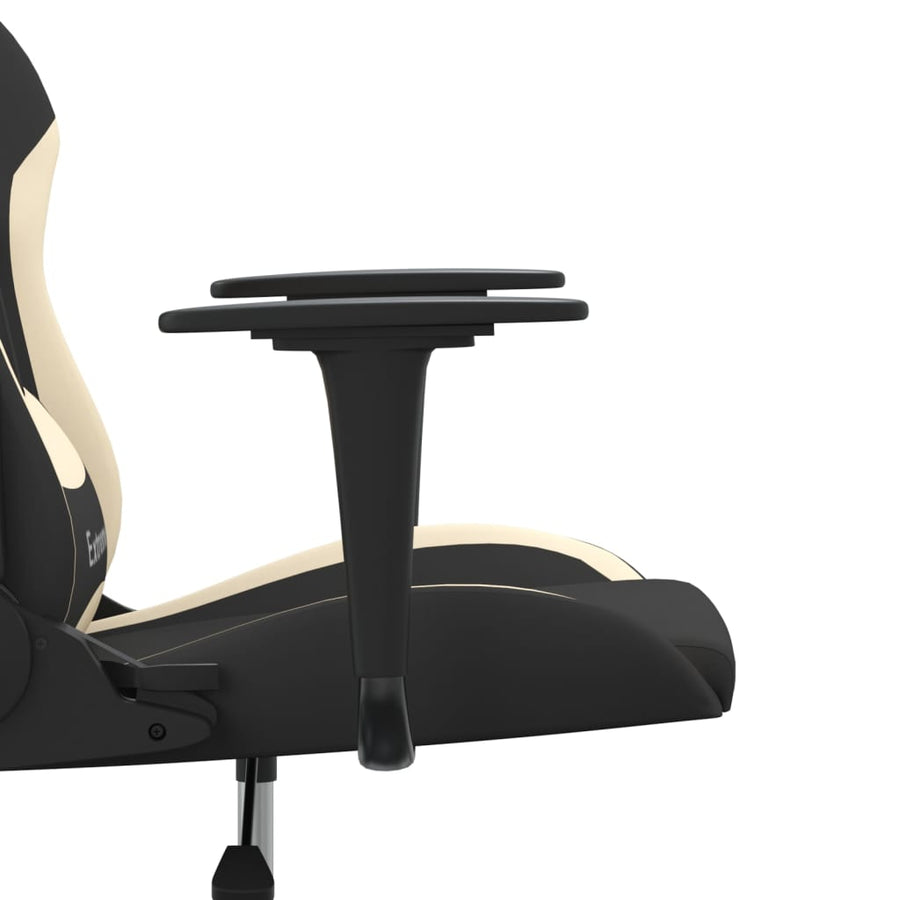 Massage gamestoel stof zwart en crèmekleurig