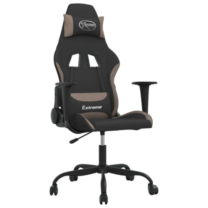 Massage gamestoel stof zwart en taupe