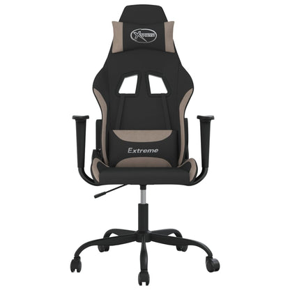 Massage gamestoel stof zwart en taupe
