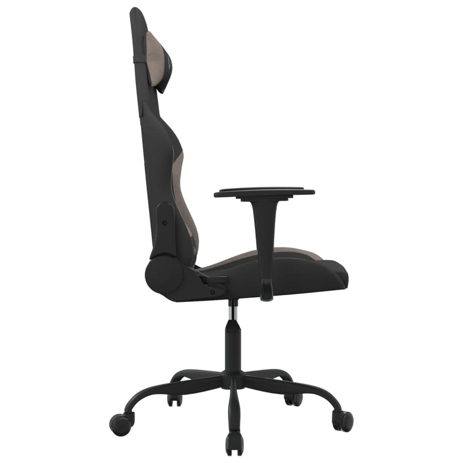Massage gamestoel stof zwart en taupe