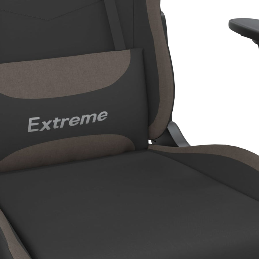 Massage gamestoel stof zwart en taupe