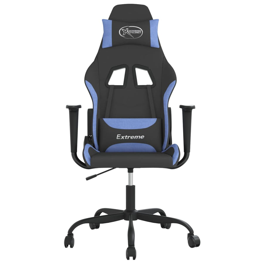 Massage gamestoel stof zwart en blauw