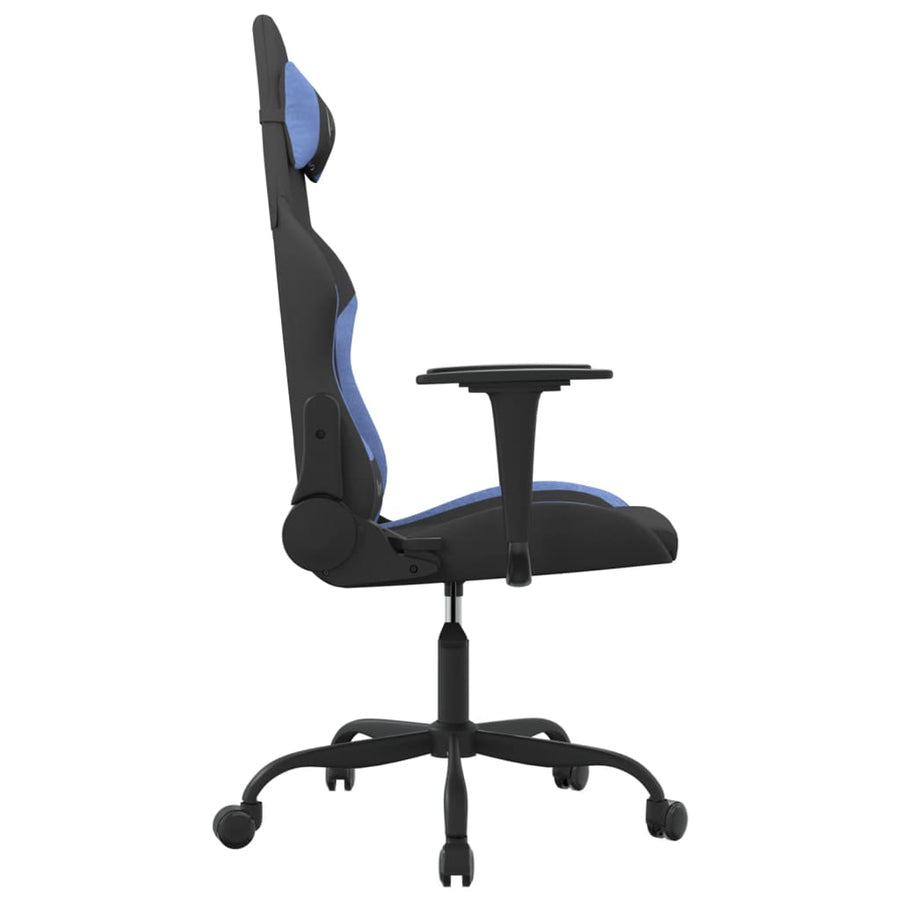 Massage gamestoel stof zwart en blauw