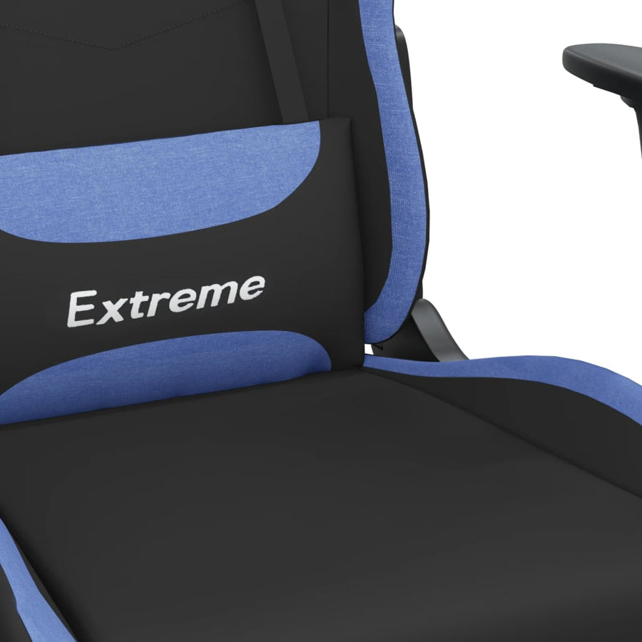 Massage gamestoel stof zwart en blauw
