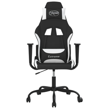 Massage gamestoel stof zwart en wit