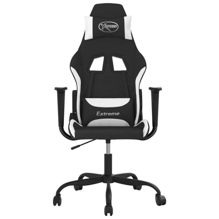 Massage gamestoel stof zwart en wit