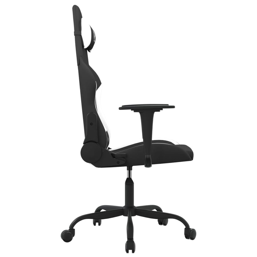 Massage gamestoel stof zwart en wit