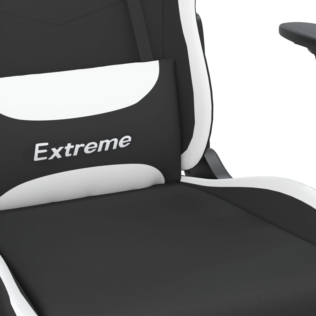 Massage gamestoel stof zwart en wit