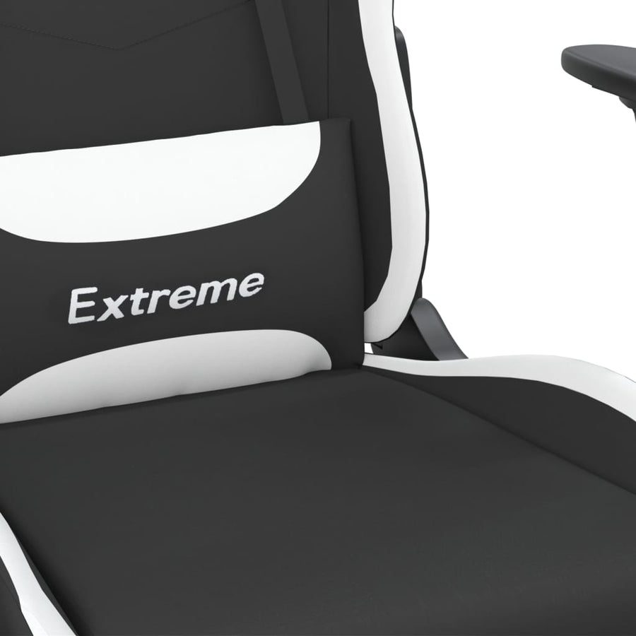Massage gamestoel stof zwart en wit