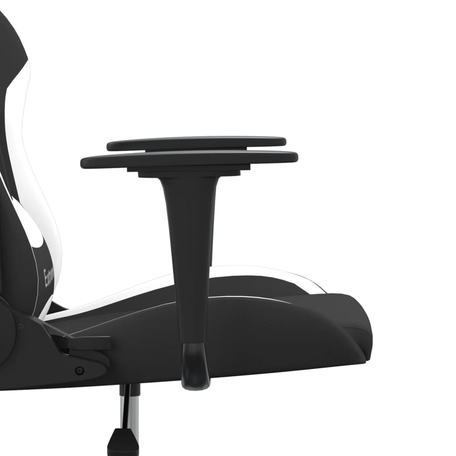Massage gamestoel stof zwart en wit