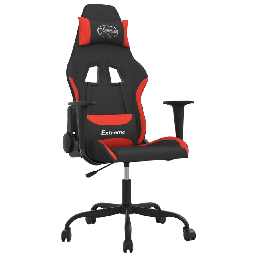 Massage gamestoel stof zwart en rood