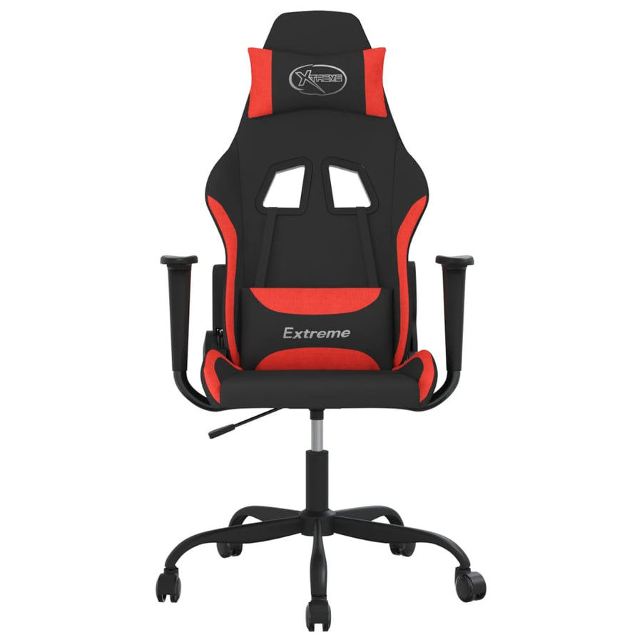 Massage gamestoel stof zwart en rood