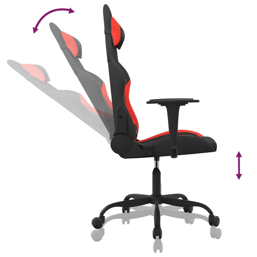 Massage gamestoel stof zwart en rood