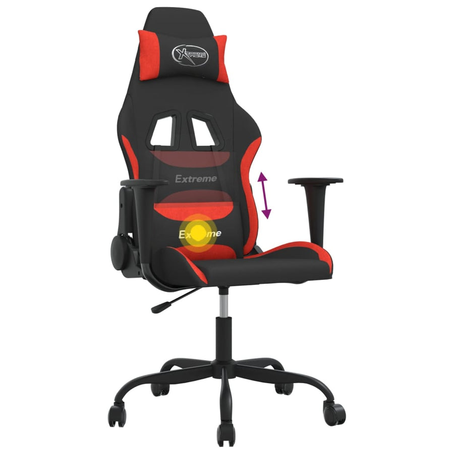 Massage gamestoel stof zwart en rood