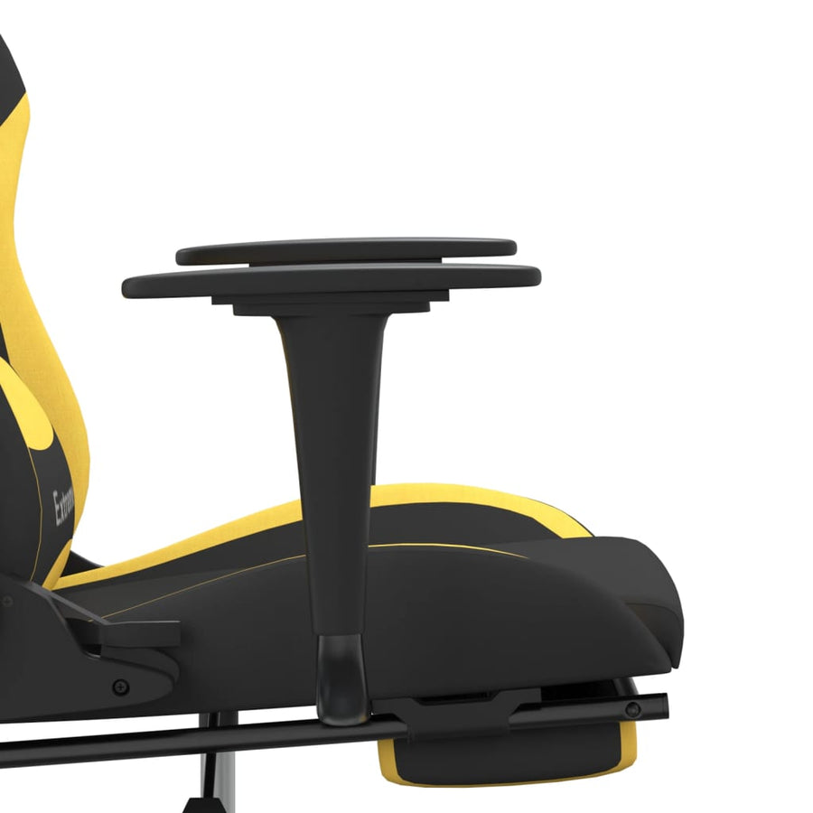 Massage gamestoel met voetensteun stof zwart en geel Lichtgeel Met voetensteun
