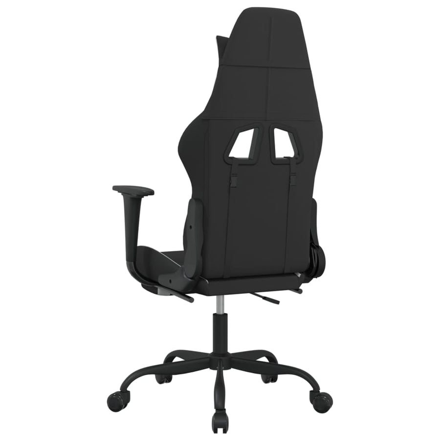 Massage gamestoel met voetensteun stof zwart en wit Wit Met voetensteun