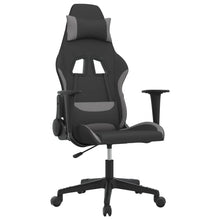 Massage gamestoel stof zwart en lichtgrijs