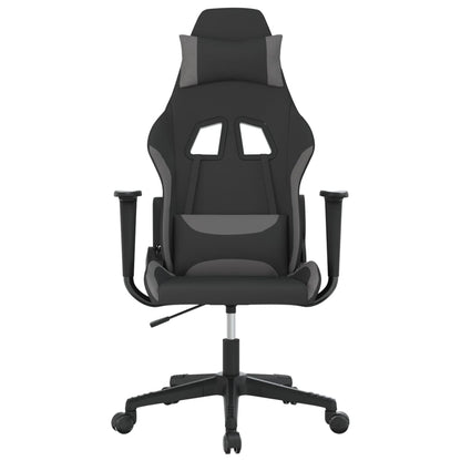 Massage gamestoel stof zwart en lichtgrijs
